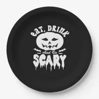 Eat Drink And Be Scary Halloween Retro Classic Paper Plates