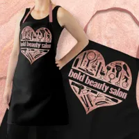 Rose Gold Beauty Salon Glitter Heart Hair Stylist Apron