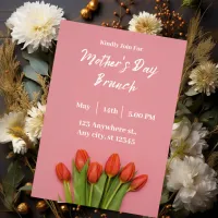 Pink Modern Mother's Day Party Invitation