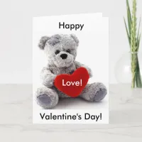 Grey Bear With Heart Card