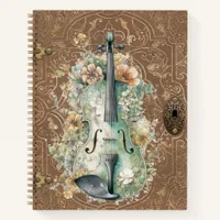 Violin Monogram Vintage Victorian Notebook