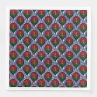 Christmas Ornament Red Green Blue Stained Glass  Paper Dinner Napkins