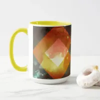 Seventies Orange Abstract Techno Triangles Mug