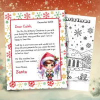 Personalized Letter from Santa with Coloring Page