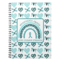 Myasthenia Gravis Ribbons, Rainbows and Hearts Notebook