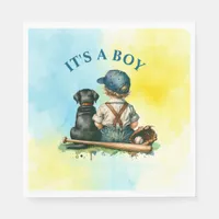 It's a Boy | Baseball Themed Baby Shower Napkins