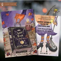 Witchy Pedia Halloween Party Invitation -Spellbook