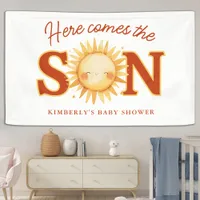 Here Comes The Son Sunshine Boho Boy Baby Shower Banner