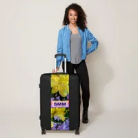 Yellow Daylilies & Purple Lilac Flowers Luggage