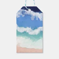 Blue and Teal Ocean Waves   Gift Tags
