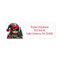 Funny Grumpy Elf Christmas Label