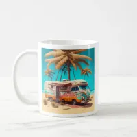 Retro RV and Palm Trees Coffee Mug