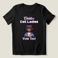 Childless Cat Ladies Vote Too! Harris Walz 2024 Tri-Blend Shirt