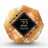 Elegant 22nd Copper Wedding Anniversary Acrylic Award