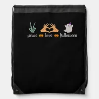 Peace Halloween Peace Sign Skeleton Witchs Hands Drawstring Bag