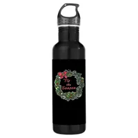 Tis The Season Shadowed Stainless Steel Water Bottle