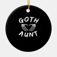 Goth Aunt Funny Emo Auntie Punk Cute Skeleton Hand Ceramic Ornament