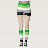 Aromantic Pride Faux Shorts & Legs  Leggings