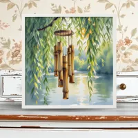 Weeping Willow, Windchimes and Lake Peel And Stick Photo Tile