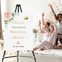 Bridal Shower rose gold floral greenery bee Foam Board