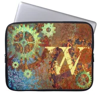 Personalized Steampunk Rusty Clockwork Gears Laptop Sleeve