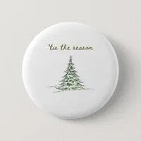 Tis The Season Christmas Tree Debbie Groovy Santa Button