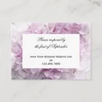 Soft Pink Hydrangea Wedding RSVP Response Card