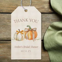Personalized Bridal Shower Rustic Autumn Thank You Gift Tags