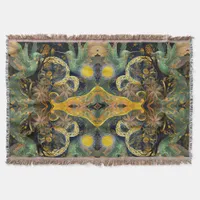 Psychedelic Hummingbird Trip Art Mirror Throw Blanket