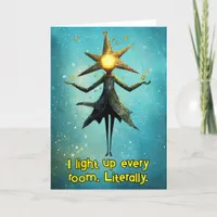 *~* 24 Whimsical Glow Funny Magical Christmas AP97 Thank You Card