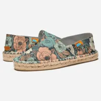 Modern Elegant Pink and Blue Flowers Espadrilles