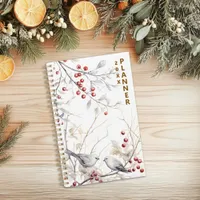 Winter Red Berries Birds Planner