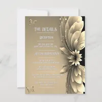 Gold Metallic wedding RSVP Card