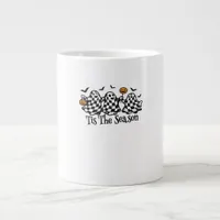 Retro Tis The Season Checkered Halloween Giant Coffee Mug