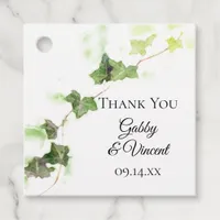 Green English Ivy Vine Watercolor Wedding  Favor Tags