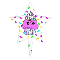 Unicorn Cupcake Candy Sprinkles Girl's Birthday Cake Topper