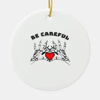 Skeleton Hand With Heart Classic Style Ceramic Ornament