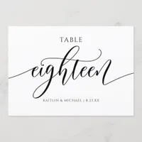 Modern Wedding Table Numbers Calligraphy - 18