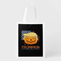 Trumpkin Halloween Funny Design Grocery Bag