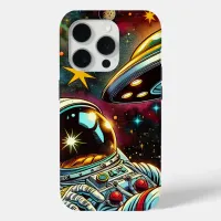 Astronaut Floating in Space with a UFO Ai  Art iPhone 15 Pro Case