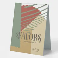Color Block Wedding Favors Autumn ID740 Table Tent Sign
