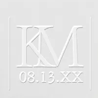 Minimalist Initials Wedding Date ID881 Embosser