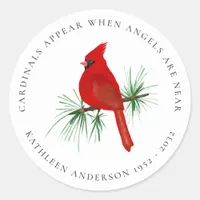 Cardinal Remembrance Classic Round Sticker