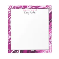 Personalized Magenta and Pink Marble Fluid Art  Notepad