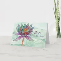Bright Diwali Blessings Lotus Flower Card
