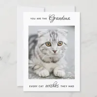 Cat Grandma Personalized Pet Photo Mother's Day Holiday Card