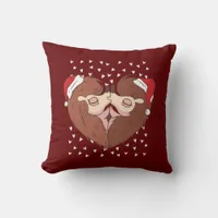 Hedgeog Christmas Kisses Throw Pillow