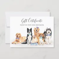 Dogs Pet Care Dog Trainer Groomer Gift Certificate