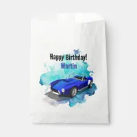 Classic Retro Blue Sports Car Birthday Adventure