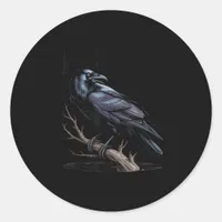 Crow, F-Caw-F Funny Bird Funny Quote Classic Round Sticker